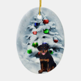 Rottweiler Welpe Weihnachtsgeschenke Ornamente