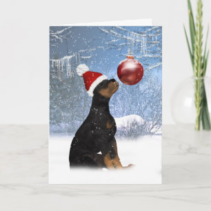 Rottweiler Welpen-Weihnachten - Feiertags-Karte Feiertagskarte