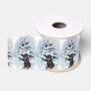 Rottweiler Welpen-Weihnachten Ripsband