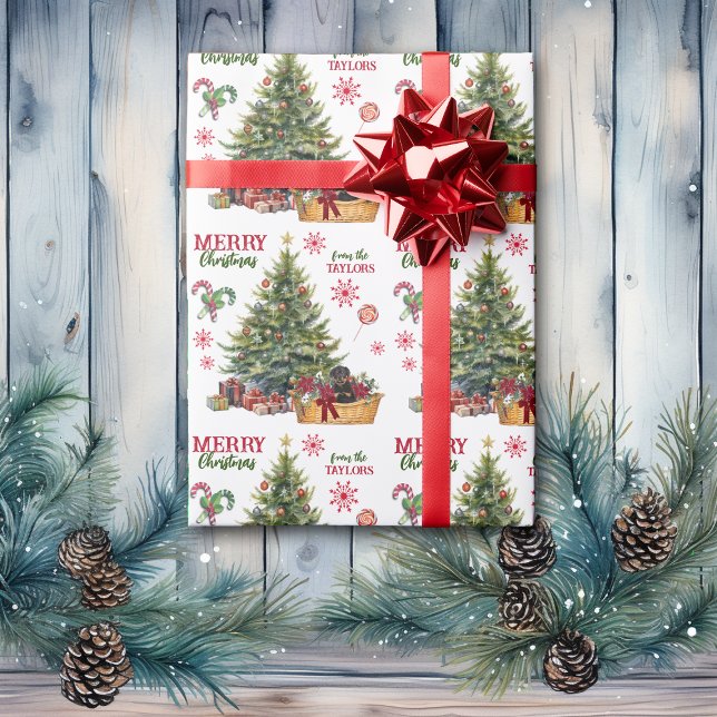 Rottweiler Welpenkörbe unter dem Baum Geschenkpapier (Von Creator hochgeladen)