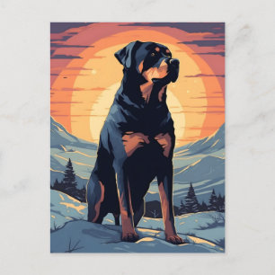 Rottweiler Winterbergwald bei Sonnenuntergang Postkarte