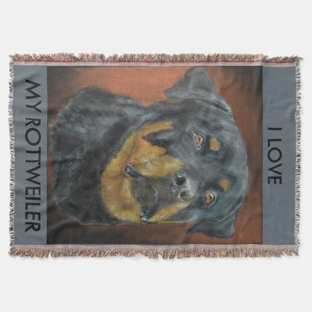 Rottweiler Wurfs-Decke Decke (Vorderseite)
