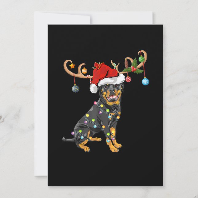 Rottweiler Xmas Geschenk Santas Reindeer Rottweile Ankündigung (Vorderseite)