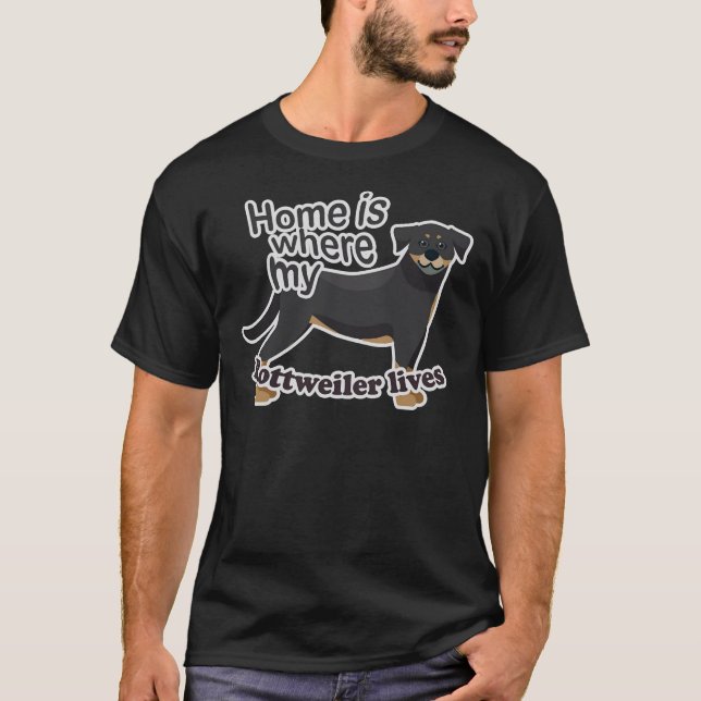 Rottweiler Zuhause T-Shirt (Vorderseite)