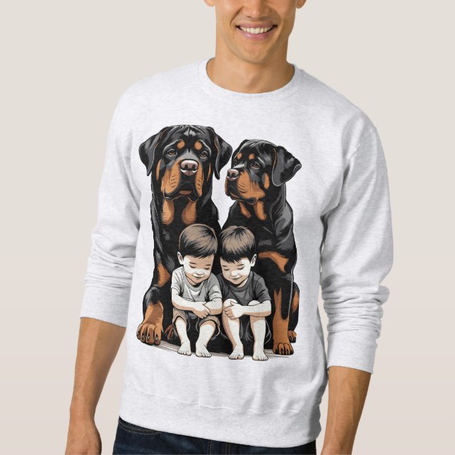 Rottweilers As Loyal Guardians Of Kids Sweatshirt (Vorderseite)