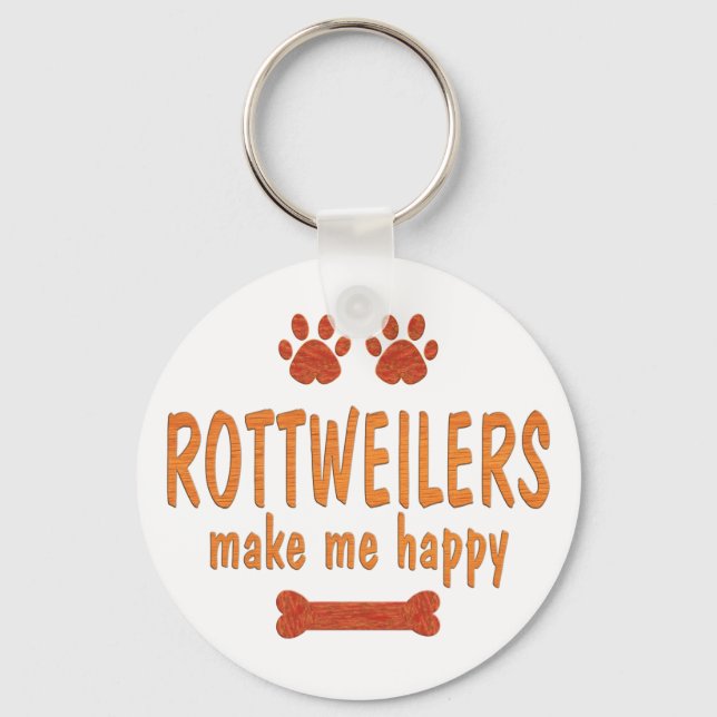 Rottweilers machen mich glücklich schlüsselanhänger (Vorderseite)