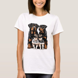 Rottweilers, Rottweiler As Loyal Guardians Of Kids T-Shirt