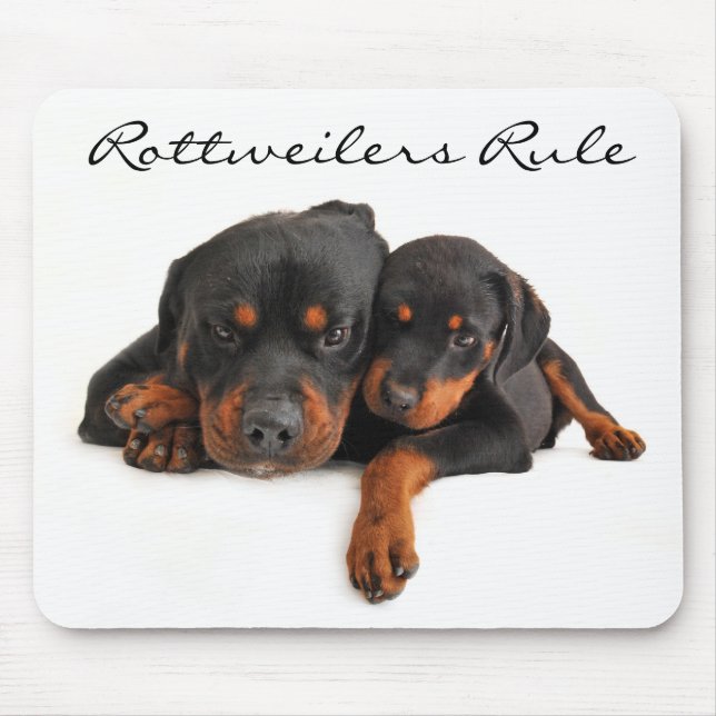 Rottweilers Rule Mama und Welpe Rottweiler Mousepa Mousepad (Vorne)
