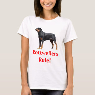 Rottweilers Rule Puppy Dog Ladys Tee Shirt