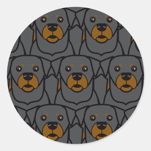 Rottweilers Runder Aufkleber (Vorderseite)