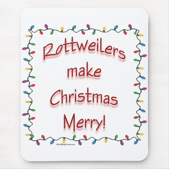 Rottweilers Weihnachten froh machen Mousepad (Vorne)
