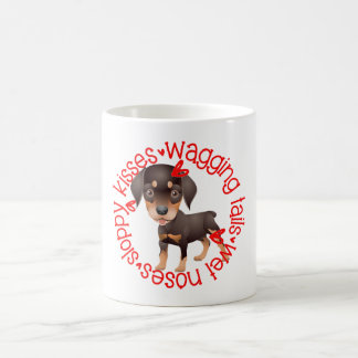 Rottweiller Hund, schlampige Küsse Kaffeetasse