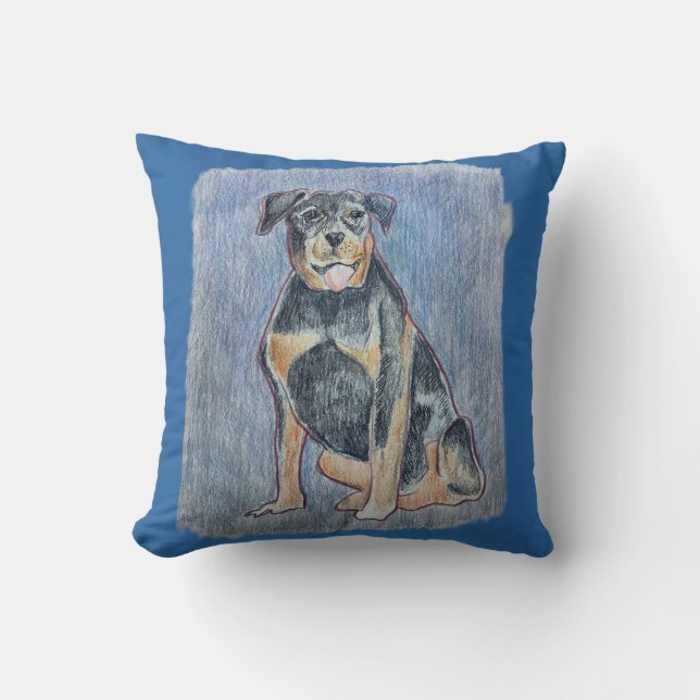 Rottweiller Throw Kissen (Vorderseite)