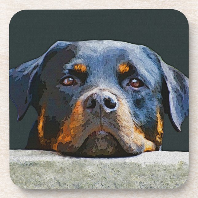 Rottwelier Getränkeuntersetzer (Vorderseite)