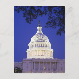 Rotunde des US-Kapitols bei Nacht, Washington Postkarte