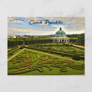 Rotunde im Blumengarten Kroměříž Tschechien Postkarte