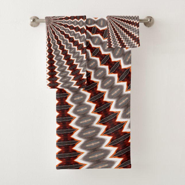 Rotvibration Kaleidoskop-Muster Badhandtuch Set (Insitu)