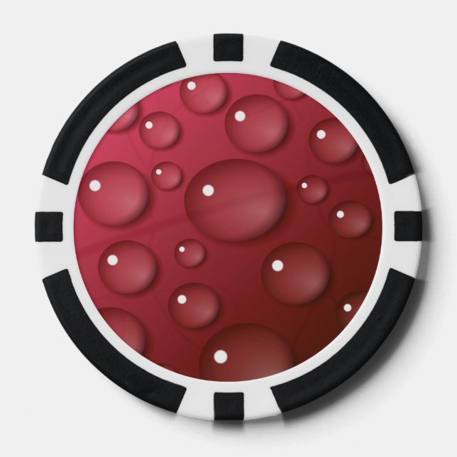 Rotwassertropfmuster Pokerchips (Vorderseite)