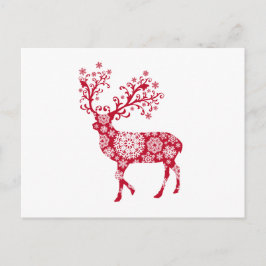 Rotweihhirsche mit Schneeflocken Feiertagspostkarte