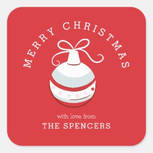 Rotweihnachtsbaum Quadratischer Aufkleber