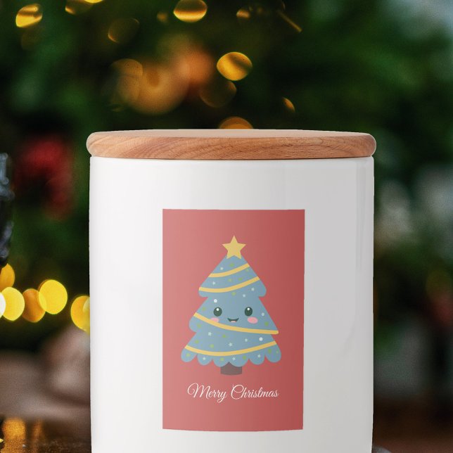 Rotweihnachtsschild für Lebensmittelbehälter Lebensmitteletikett (Red Christmas Label for food container)