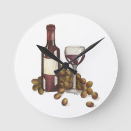 Rotwein Bar Degustation Glass Flasche Weinkultur u Runde Wanduhr