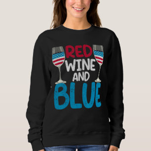 Rotwein & Blau 4. Juli Rot Weiß Blau Brillen Sweatshirt