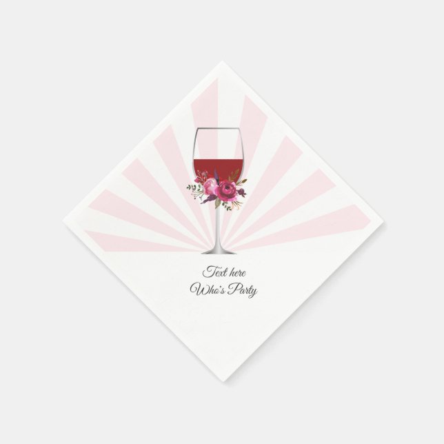 Rotwein, elegant, Wein, Blumenwein Serviette (Ecke)