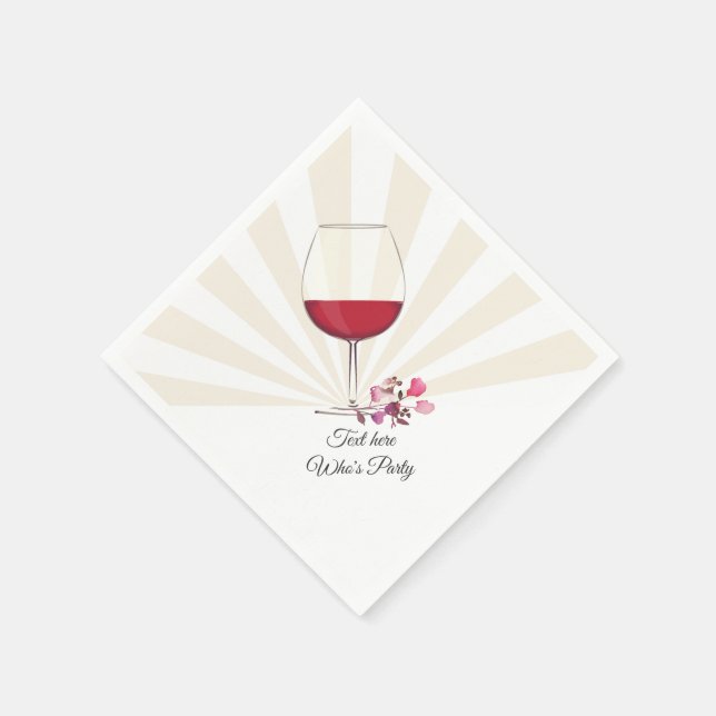 Rotwein, elegant, Wein, Blumenwein Serviette (Ecke)