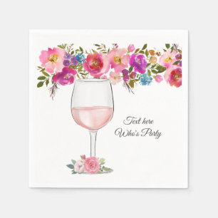 Rotwein, Erwachsenengeburtstag, Hochzeit, Blumenko Serviette