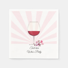 Rotwein, Erwachsenengeburtstag, Hochzeit, Blumenko Serviette