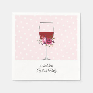 Rotwein, Erwachsenengeburtstag, Hochzeit, Blumenko Serviette