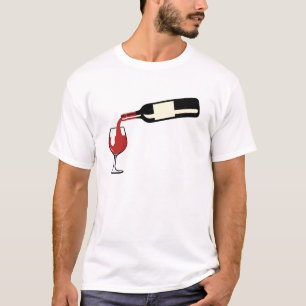 Rotwein Flasche Glas Alkohol Humors T-Shirt