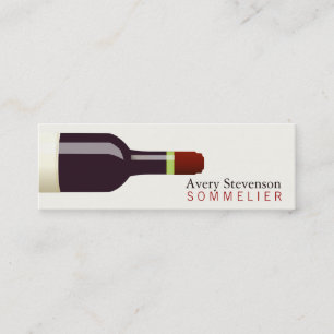 Rotwein Flasche Sommelier Mini Visitenkarte