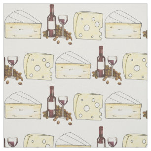 Rotwein Flasche und Brie Schweizer Käse Lebensmitt Stoff