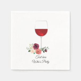 Rotwein, Geburtstag von Erwachsenen, Hochzeit, Blu Serviette