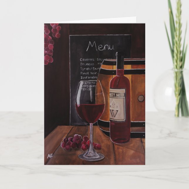 Rotwein-Gemälde von Alfred Fox Karte (Vorderseite)