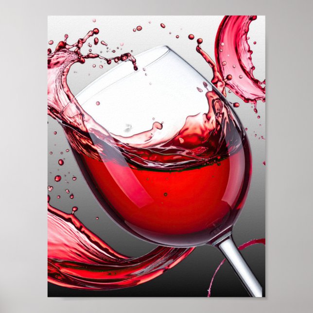 Rotwein-Gießkunst Poster (Vorne)