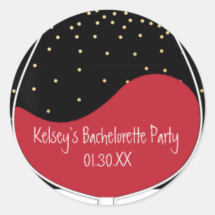 Rotwein Glas Moderne Chic Gefälligkeitskleber Runder Aufkleber