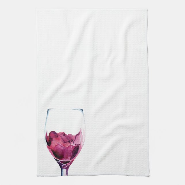 Rotwein Glaskochfeld Aquarell Küchentücher (Vertikal)
