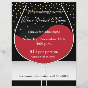 Rotwein Gold & Black Chic Event Flyer Poster