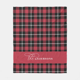 Rotwein-Karo-Schrift personalisierte Fleece der Fa