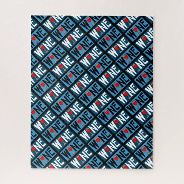 Rotwein-Muster Puzzle (Vertikal)
