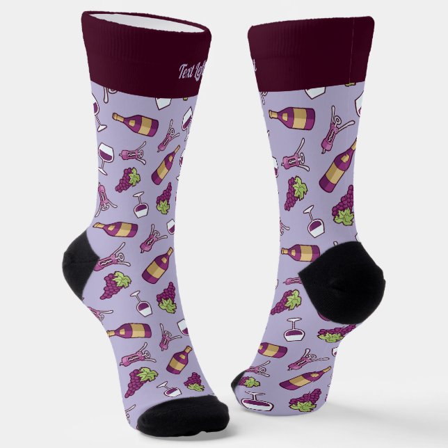 Rotwein Muster Socken (Gewinkelt)