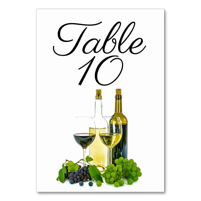 Rotwein oder Weißwein-Tischnummer Tischnummer (Rückseite)