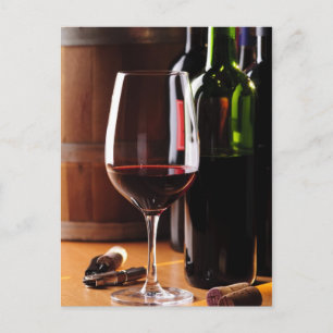Rotwein Postkarte