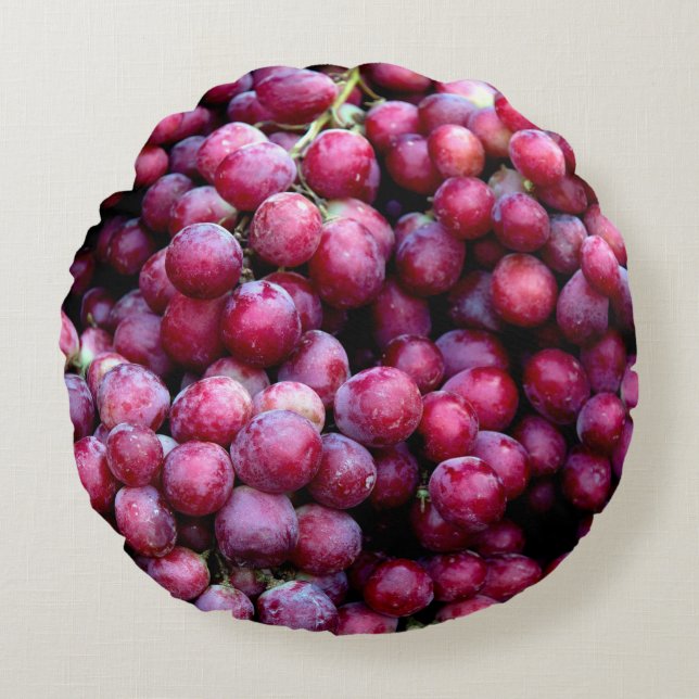Rotwein Rundes Kissen (Vorderseite)