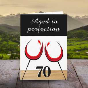 Rotwein-Thema Mit der Zeit gereift Geburtstag Karte
