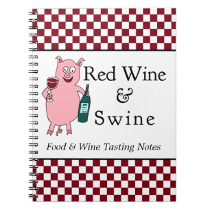 Rotwein u. Schweine Notizblock