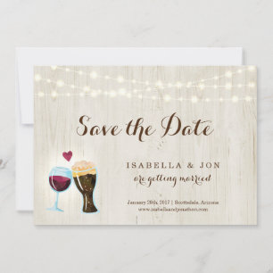 Rotwein und Bierbraut Save the Date Ankündigung
